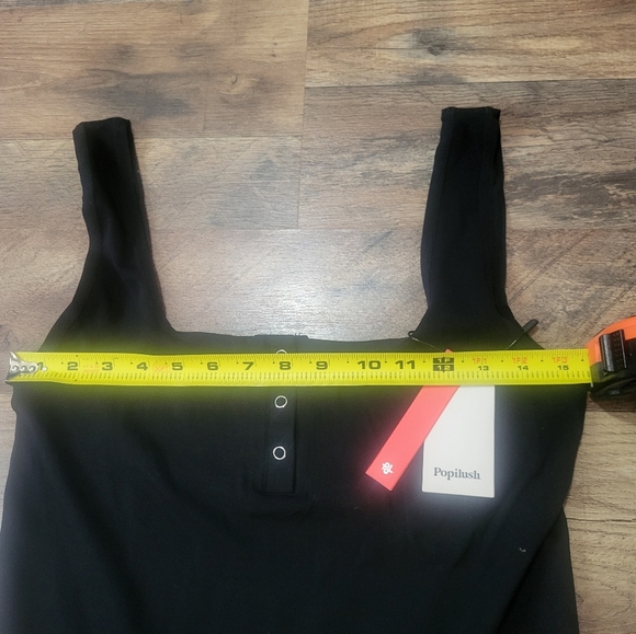 Popilush Black Button Down Sleeveless Tummy Control Tank Top Bodysuit Size 5XL - Picture 9 of 12